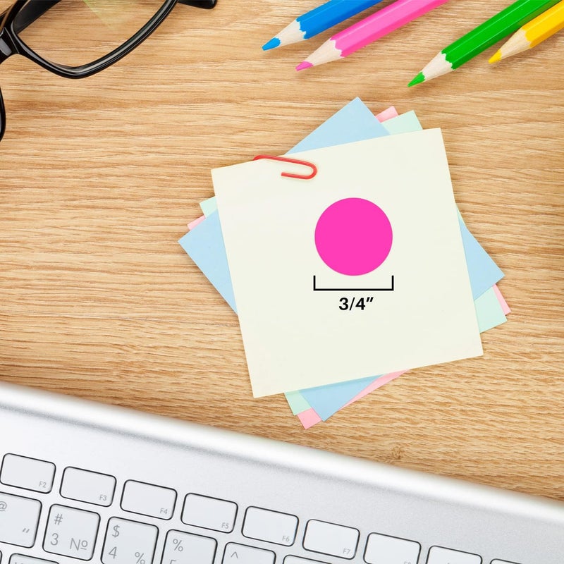 ChromaLabel 0.75 Inch Round Label Permanent Color Code Dot Stickers, 1000 Labels per Dispenser Box, Fluorescent Pink - Image 3